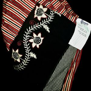 Vintage Black and Red Embroidered Skirt